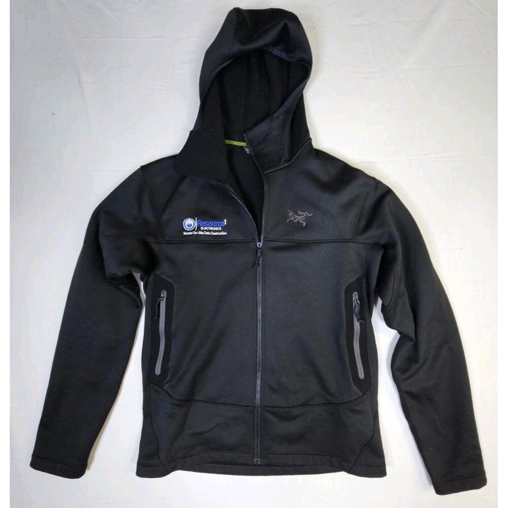 Arc'teryx Arenite Hoody Men's Medium Black Fleece Jacket Full Zip Logo 16235